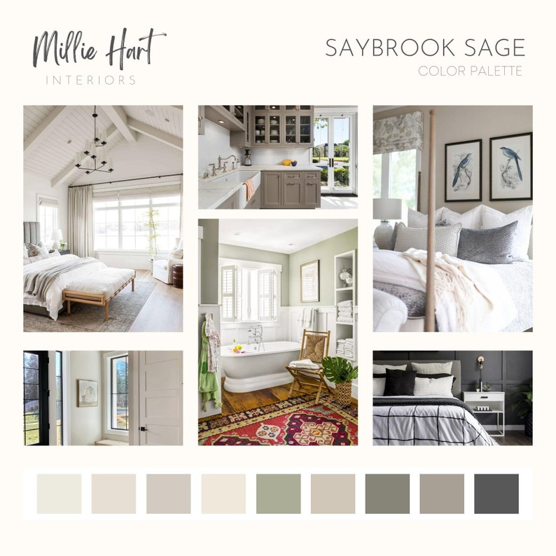 Benjamin Moore Saybrook Sage Paint Palette, Best Selling Neutrals