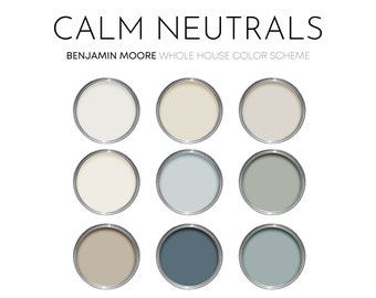 Paleta de colores neutros tranquilos Benjamin Moore, colores de pintura para interiores modernos, neutros y tranquilos, para el hogar, esquema de colores, Mount Saint Anne