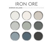 Iron Ore Sherwin Williams Paint Palette, Modern Neutral Interior Paint Colors for Home, Iron Ore Compliments, Alabaster