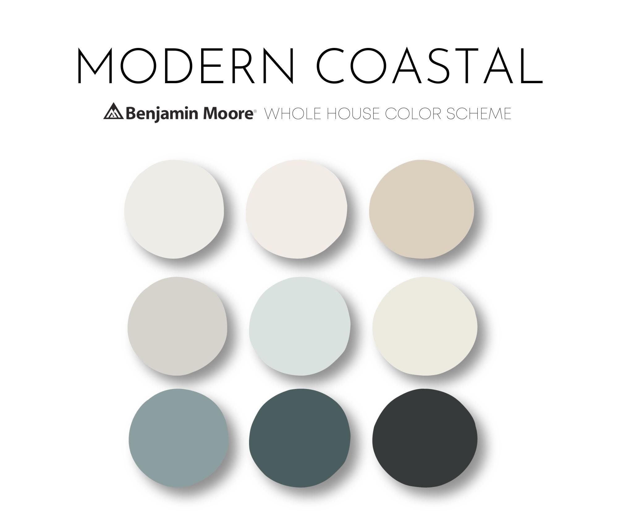 Modern Coastal Benjamin Moore Paint Palette Modern Neutral Etsy Canada