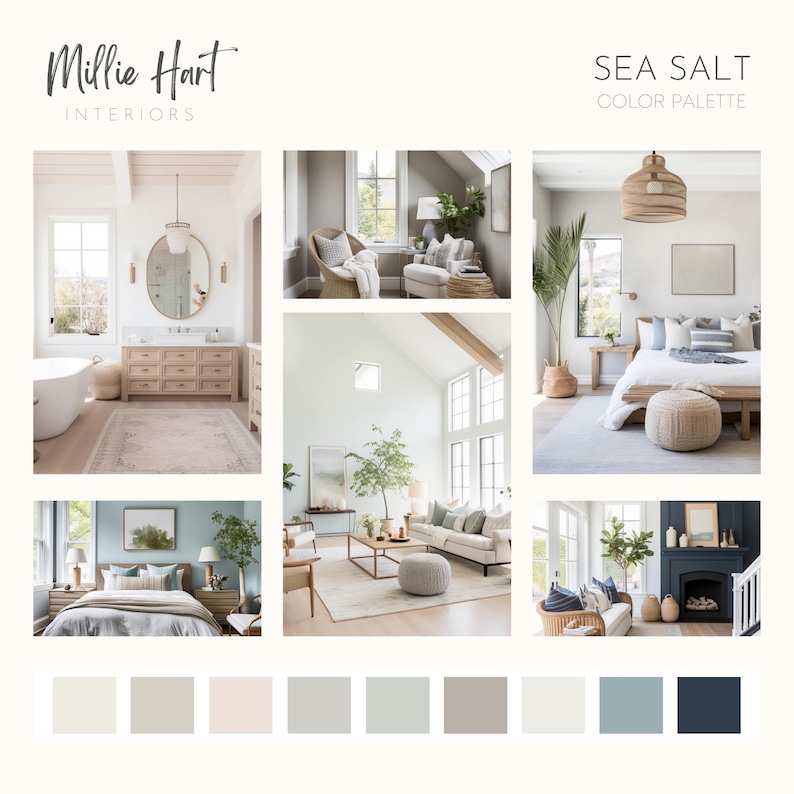 Sea Salt Benjamin Moore Paint Palette Modern Coastal Interior Paint
