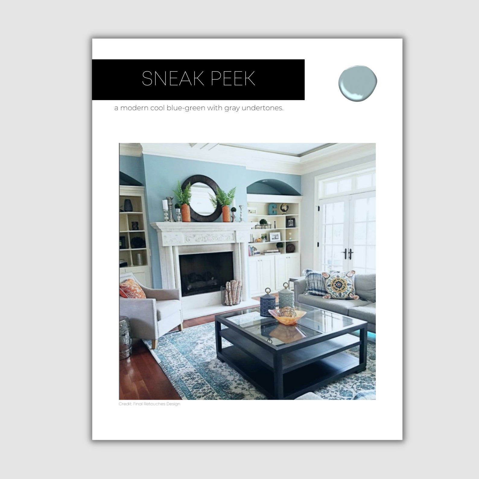 Sea Salt Benjamin Moore Paint Palette Modern Coastal Etsy