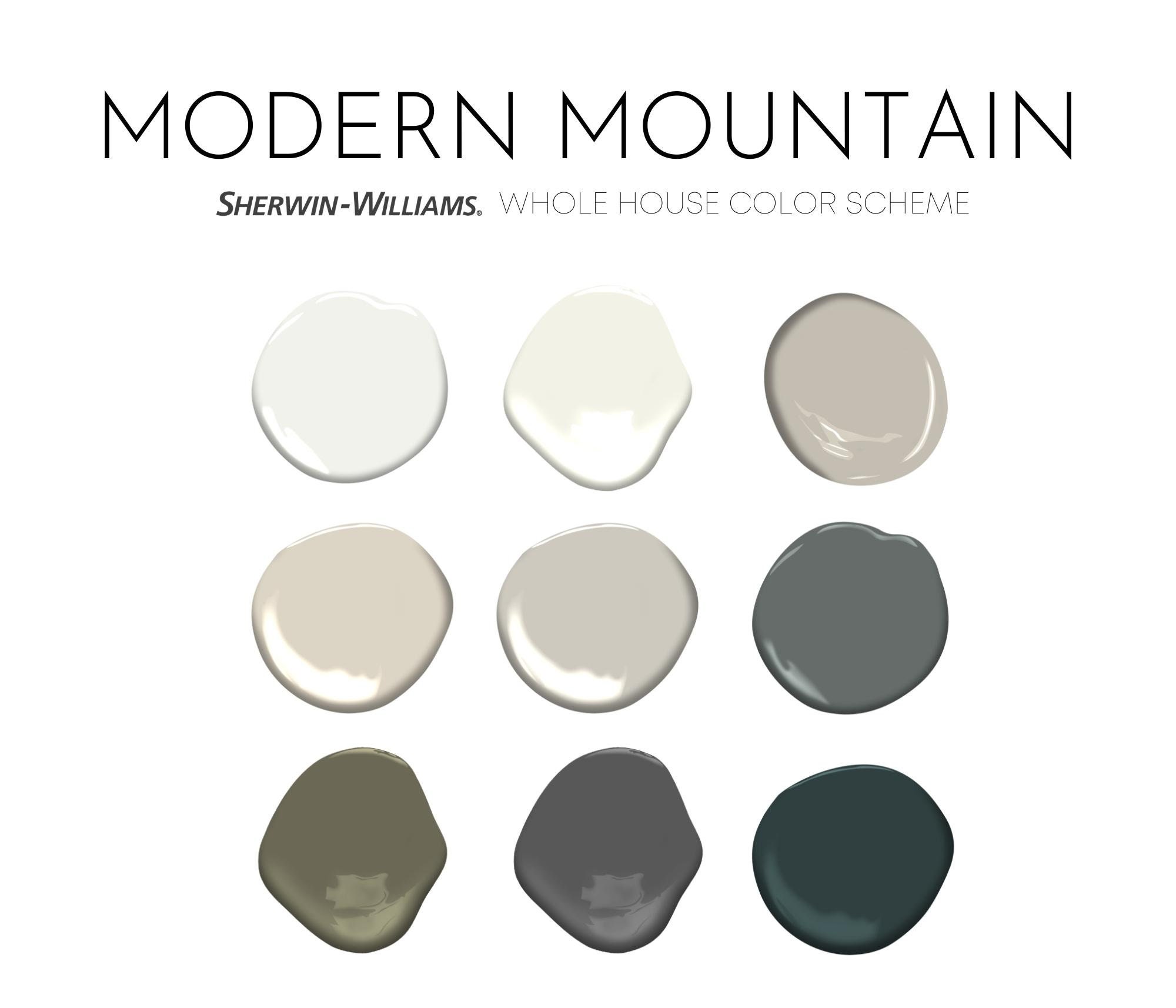 Modern Mountain Sherwin Williams Paint Palette Modern Etsy