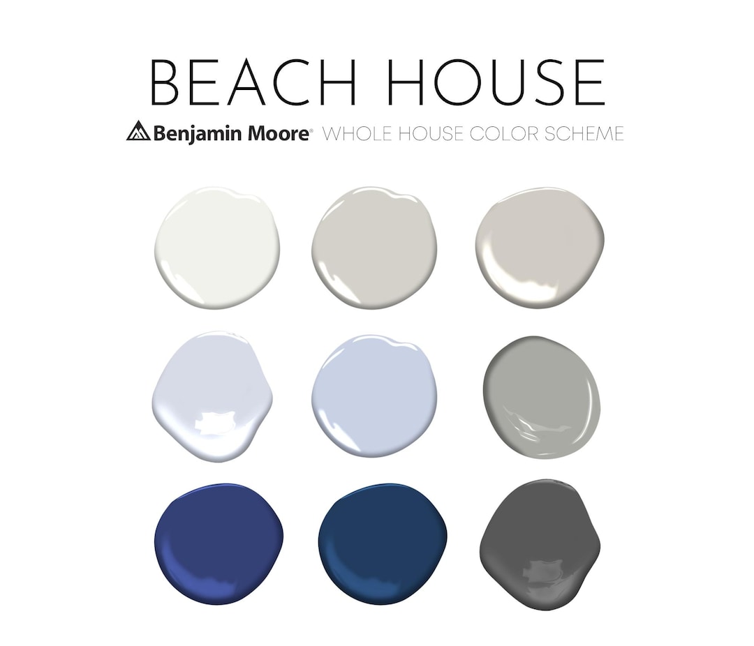 Beach House Benjamin Moore Paint Palette Coastal Interior Etsy