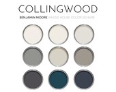 Collingwood Benjamin Moore Paint Palette, Modern Neutral Interior Paint Colors for Home, Moody Paint Colors, Swiss Coffee