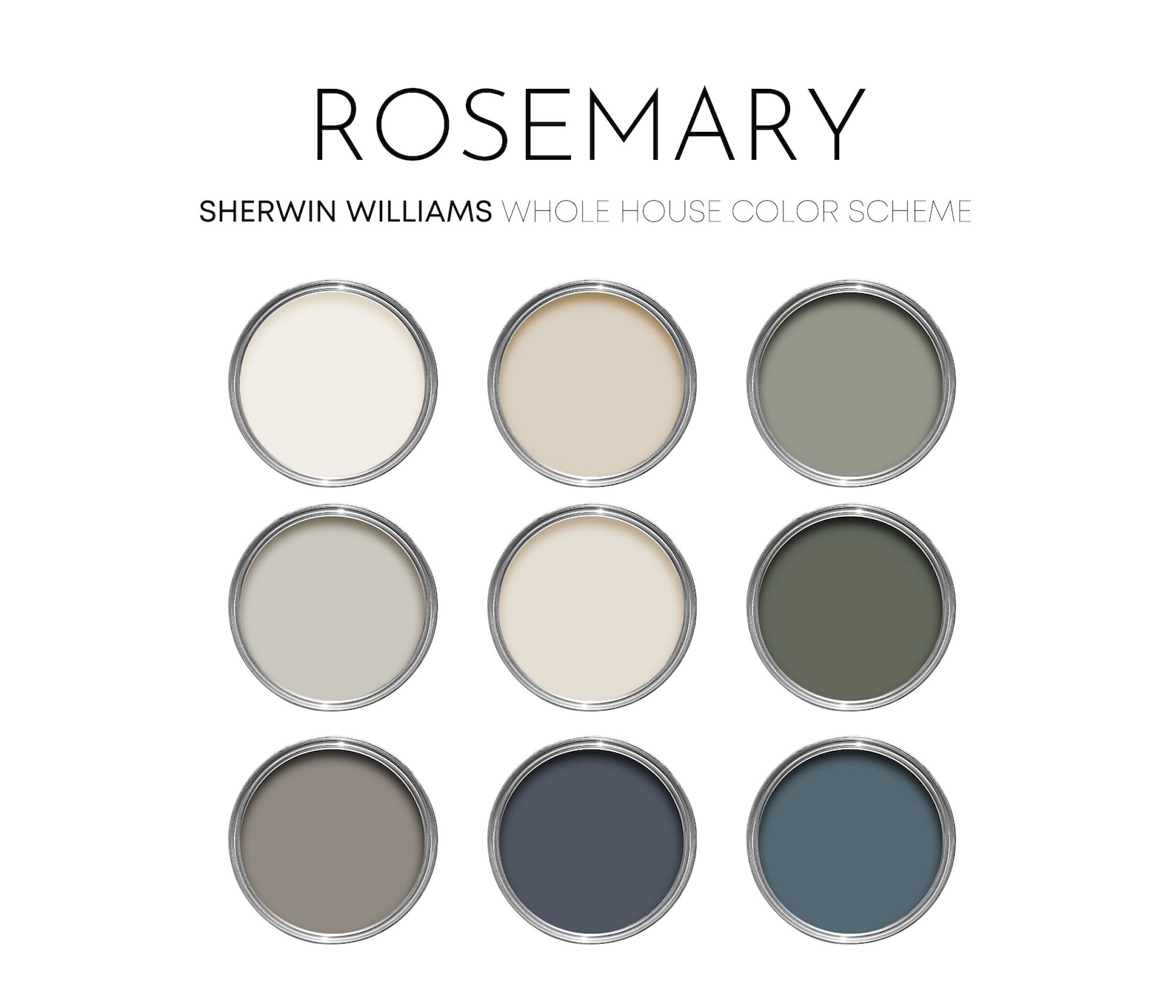 Rosemary Sherwin Williams Paint Palette, Interior Paint Colors for Home ...