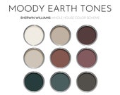 Moody Earth Tones Sherwin Williams Paint Palette, Interior Paint Colors for Home, Earthy Neutrals, Modern Paint, Urbane Bronze