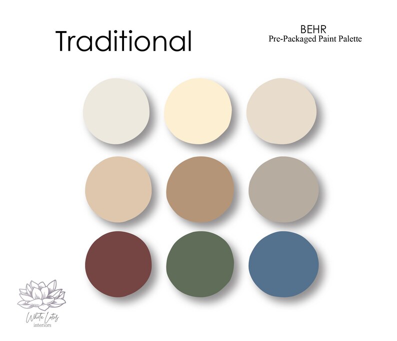 Traditional Behr Paint Palette Interior Paint Colors for Etsy
