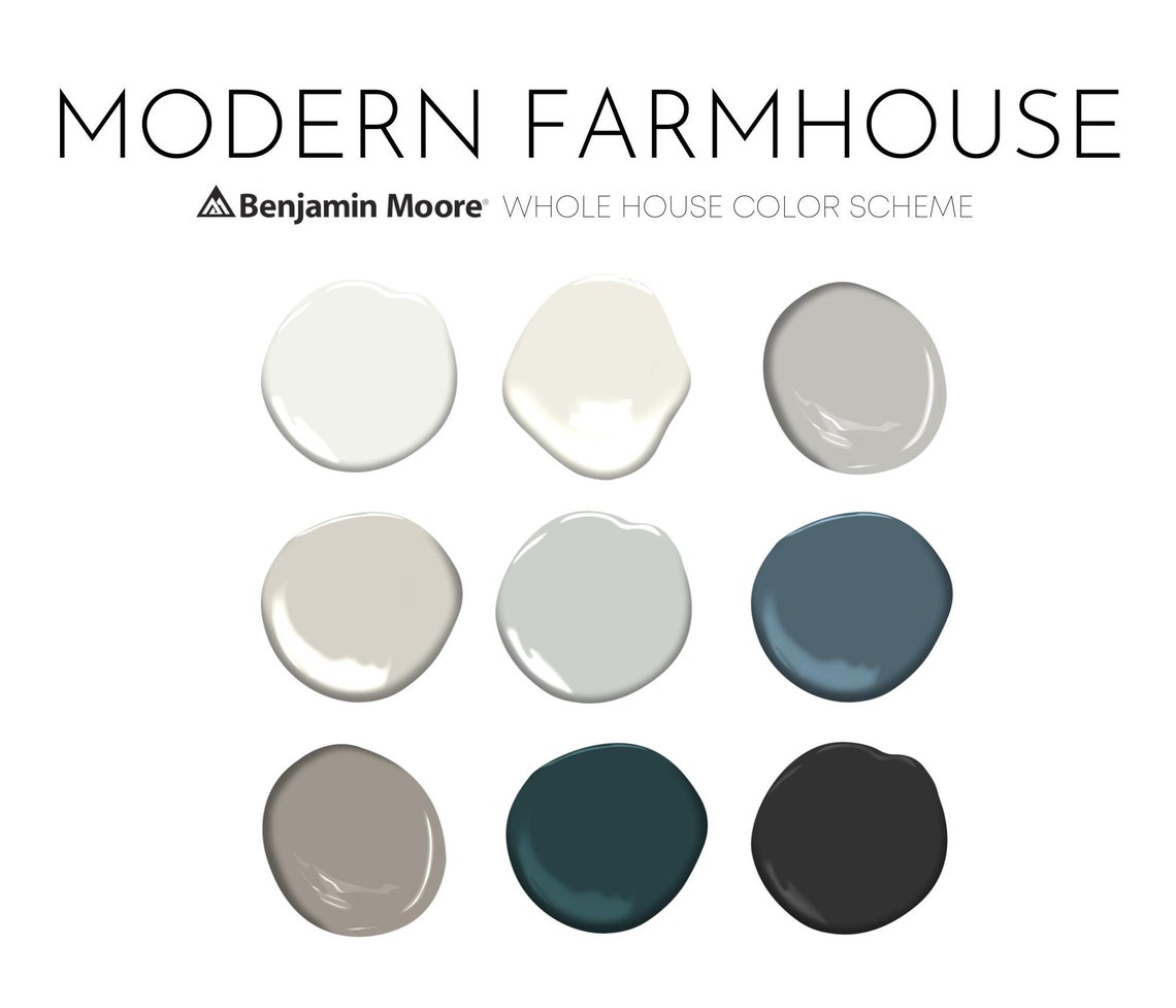 Modern Farmhouse Benjamin Moore Paint Palette Modern Neutral - Etsy