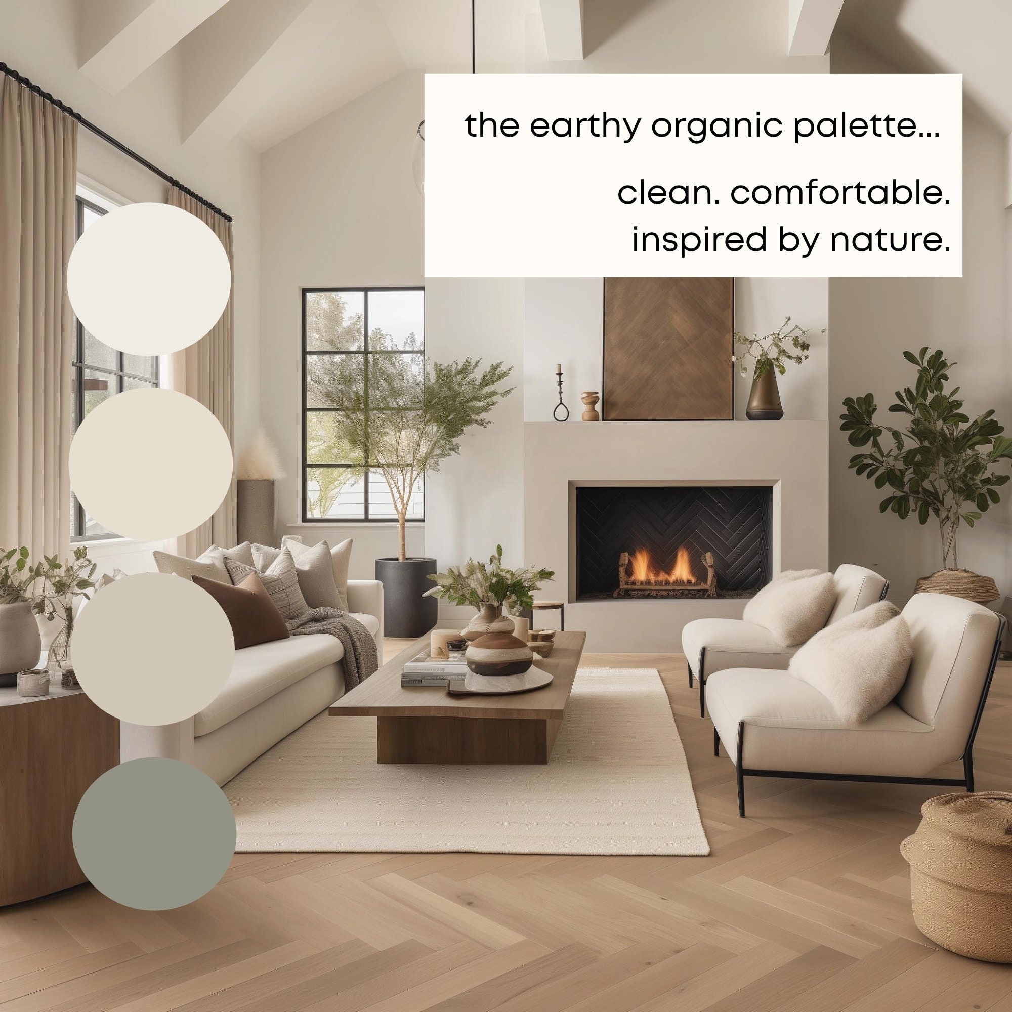 Earthy Organic Benjamin Moore Paint Palette, Modern Neutral Calm Boho ...