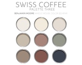 Swiss Coffee, Palette Three - Benjamin Moore Paint Palette, Neutral Interior Paint Colors for Home, Earthy Neutrals, Rustic Colors