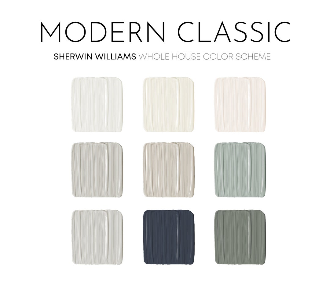 Modern Classic Sherwin Williams Paint Palette Modern Neutral Etsy