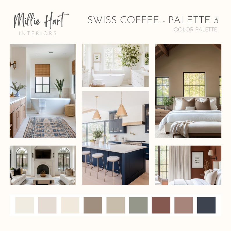 Swiss Coffee, Palette Three - Benjamin Moore Paint Palette, Neutral ...