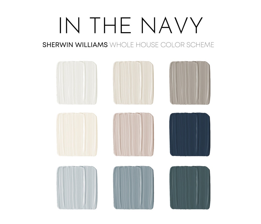 In the Navy Sherwin Williams Paint Palette Modern Neutral Etsy
