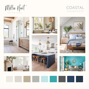 Coastal Benjamin Moore Paint Palette, Modern Coastal Colors, Bright ...