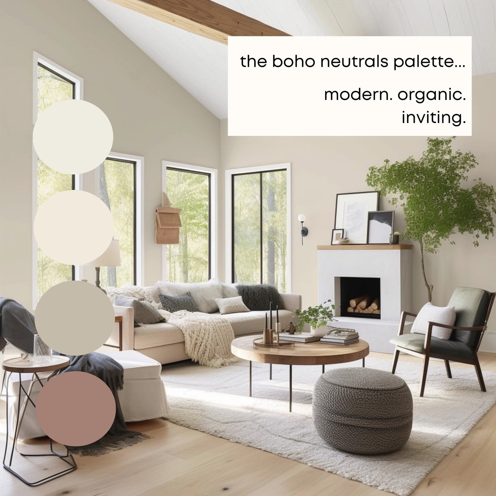 Boho Neutrals Benjamin Moore Paint Palette, Interior Paint Colors for ...