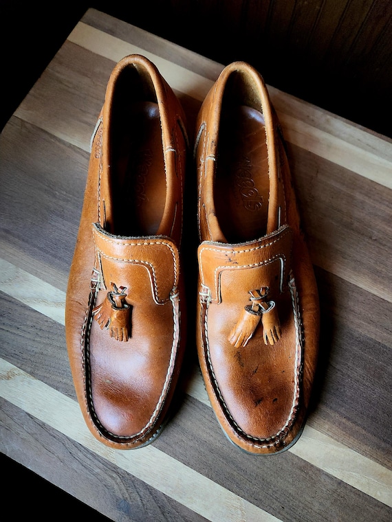 靴 loafer vintage Vintage 70s Leather Tassel Loafers - WEEDS by Florsheim, Men's
