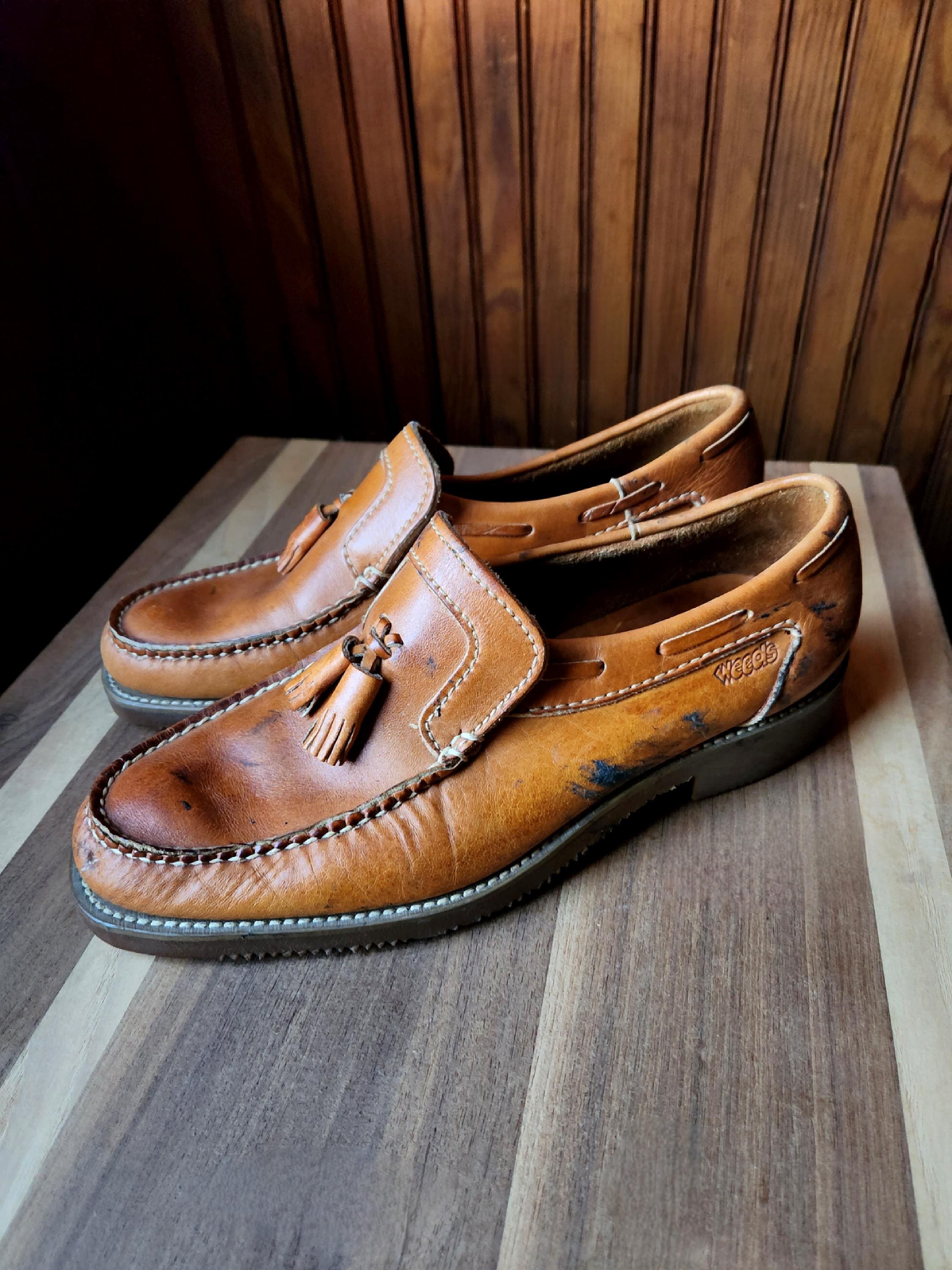 NOS Vintage Florsheim Tassel Loafers Men’s 8.5 D Brown Leather Made in USA Florsheim Original Vintage Shoes for Men for sale | eBay main image 4