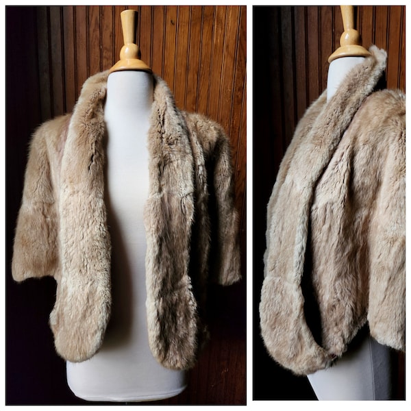 Vintage 1950's Light Brown Fur Stole - Glam Old Hollywood