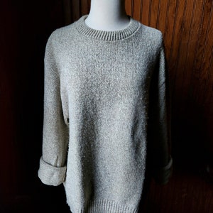 Vintage Oatmeal Wool Blend Knit Sweater - Men&#39;s XL / Women&#39;s XXL