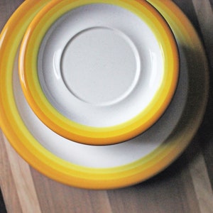 Vintage 1970&#39;s MIKASA Yellow TRIO Color Compliments Dinner Plates C-2302 Pattern - Sold Individually