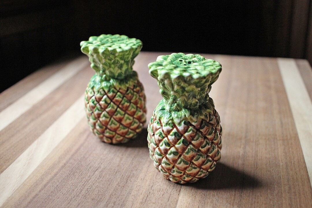Vintage Tropical Pineapple Ceramic Salt and Pepper Shakers Etsy