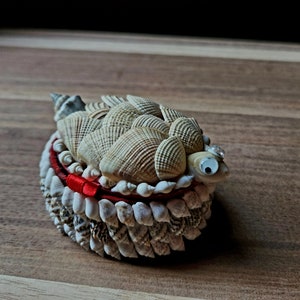 Vintage Turtle Seashell Small Oval Shaped Jewelry Trinket Box