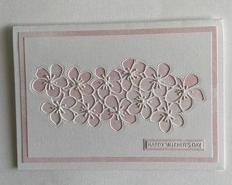 Karte zum Muttertag - "Kirschblüten" - handgemacht