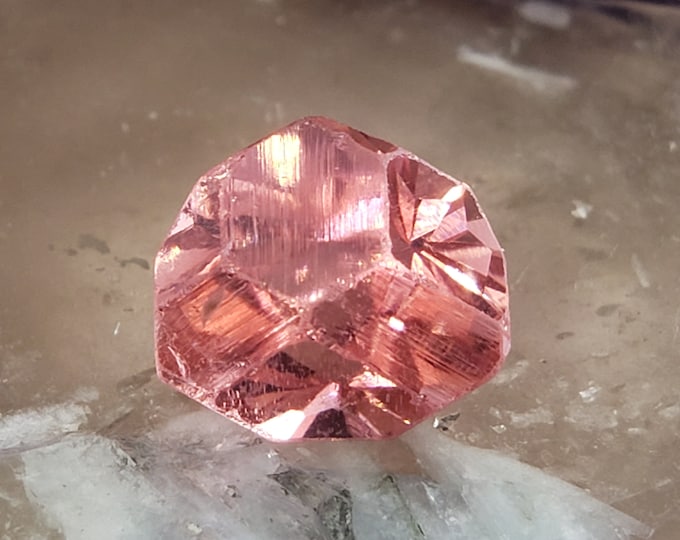 Unique Orange-Peach Tourmaline Crystal Cut - 4.2 carats