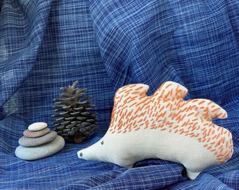 Hedgehog stuffed animal soft toy for free play or storytelling, as Waldorf educational toy