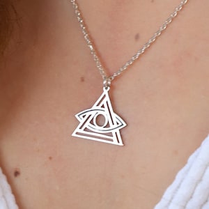 Dreieck Allsehendes Auge Halskette, Auge der Vorsehung Schmuck, Auge des Horus Halskette, Allsehendes Auge Schutz Halskette, Drittes Auge Anhänger