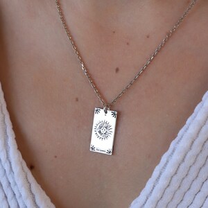 Sterling zilveren Tarot ketting, Tarot Card sieraden, spirituele ketting, Tarot hanger, astrologie kaart ketting, spirituele sieraden