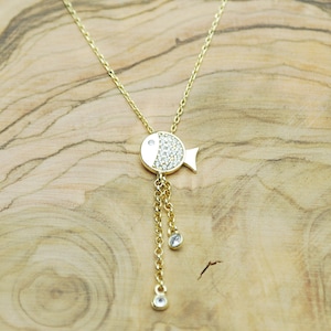 Silver Fish Necklace, Sterling Silver Fish Pendant, Dainty Fish Necklace, Animal Necklace, Fish Jewelry, Animal Little Fish Pendant