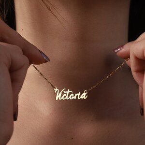 Personalized Name Plate Necklace, Minimalist Name Necklace, Silver Name Necklace, Custom Jewelry, Dainty Name Necklace