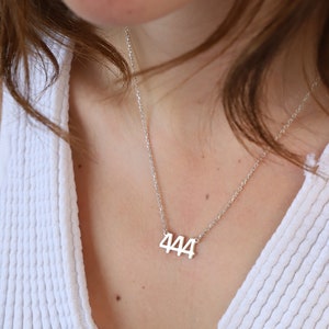 925 Sterling Silver Angel Number Necklace, Dainty Angel Number Jewelry, Gold Filled Angel Necklace, Personalized Jewelry