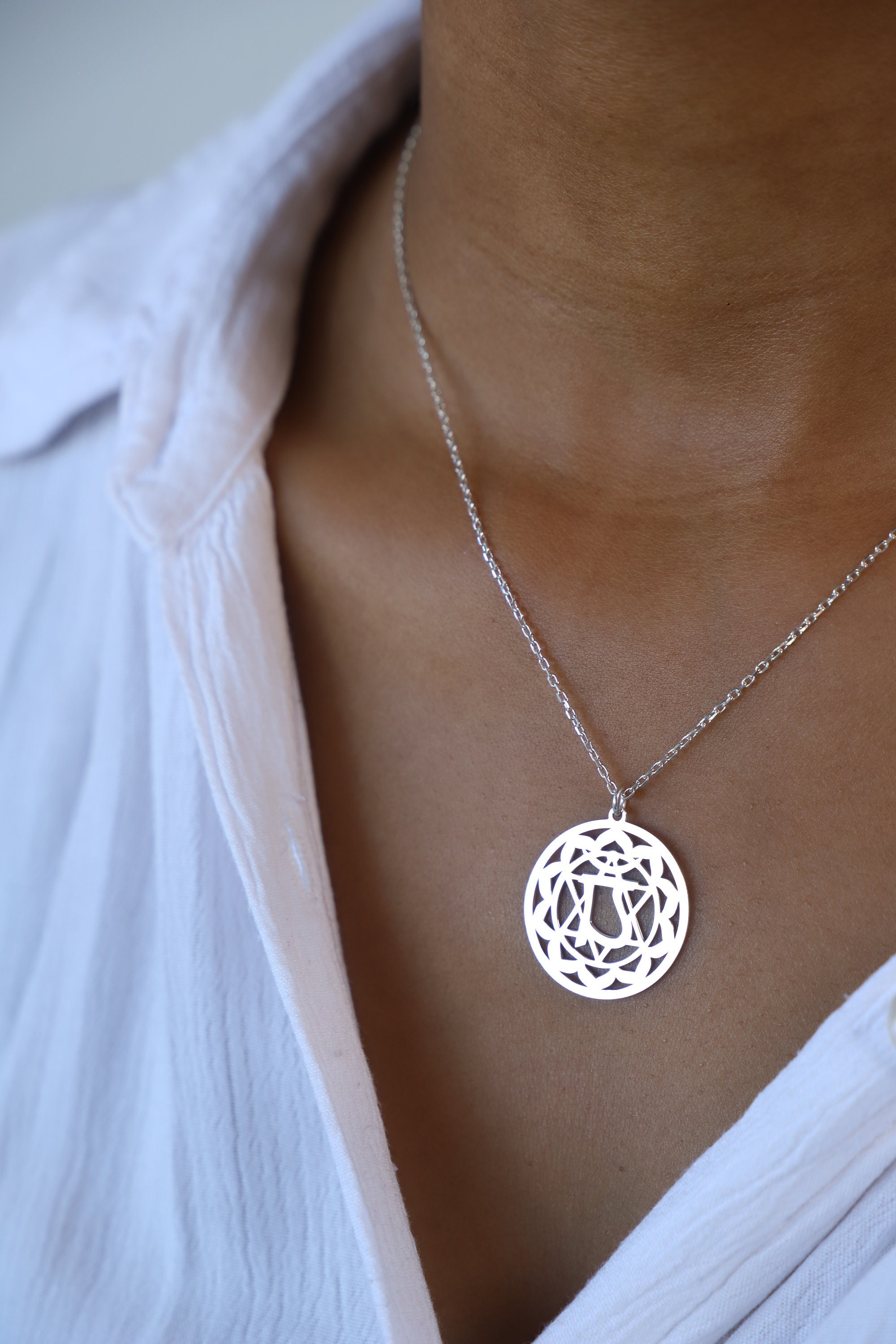 Chakra necklace deals silver