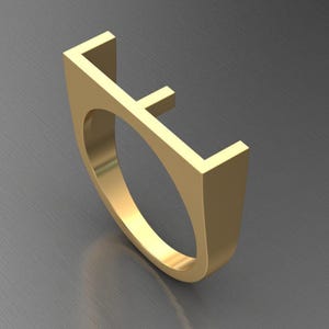 Regalos de dama de honor personalizados, anillo de letra minimalista, anillo con nombre delicado, regalo de cumpleaños para ella, oro rosa macizo, anillos personalizados