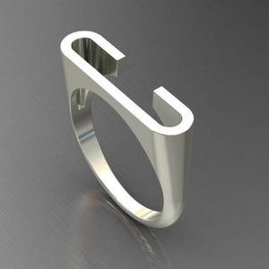 Anillo con letra personalizada, anillo con inicial grande para mujer, regalo de aniversario personalizado para esposa, joyería con inicial, regalo de cumpleaños para ella