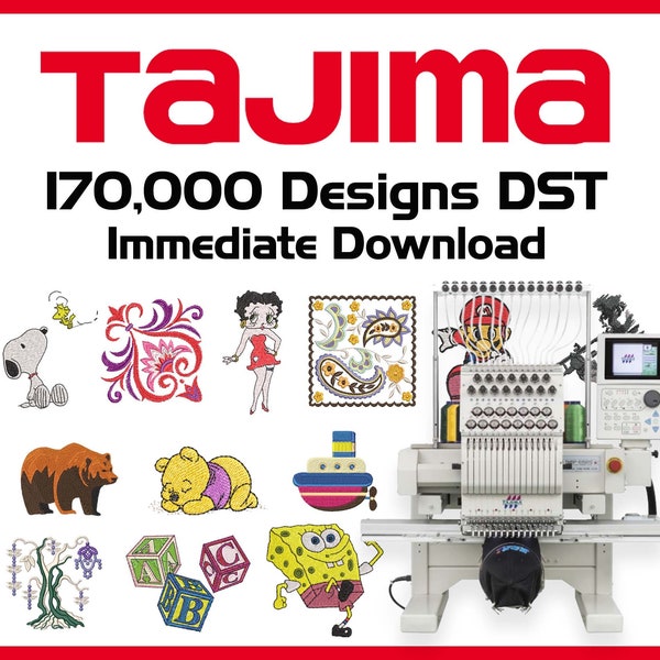 Embroidery Designs Collection Tajima Download - over 170,000 embroidery files in DST. Also compatible with Bernina machines.