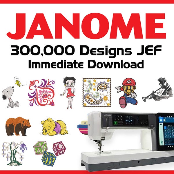 Collection de motifs de motifs de broderie Téléchargez Janome Machine - plus de 300 000 fichiers de broderie au format JEF. Compatible avec New Home et MemoryCraft