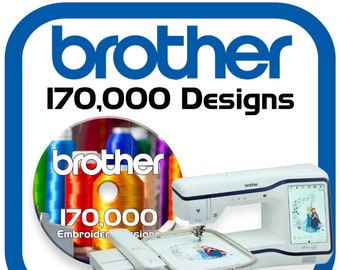 Colección de 170.000 archivos de máquinas de bordar Brother en PES en DVD. También compatible con máquinas de bordar Babylock.