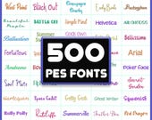PES Embroidery Fonts: 500 Brother Machine font Bundle (Digital Download)