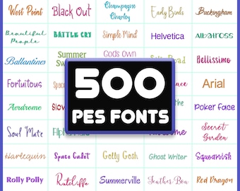 PES-borduurlettertypen: 500 Brother-machinelettertypenbundel (digitale download)
