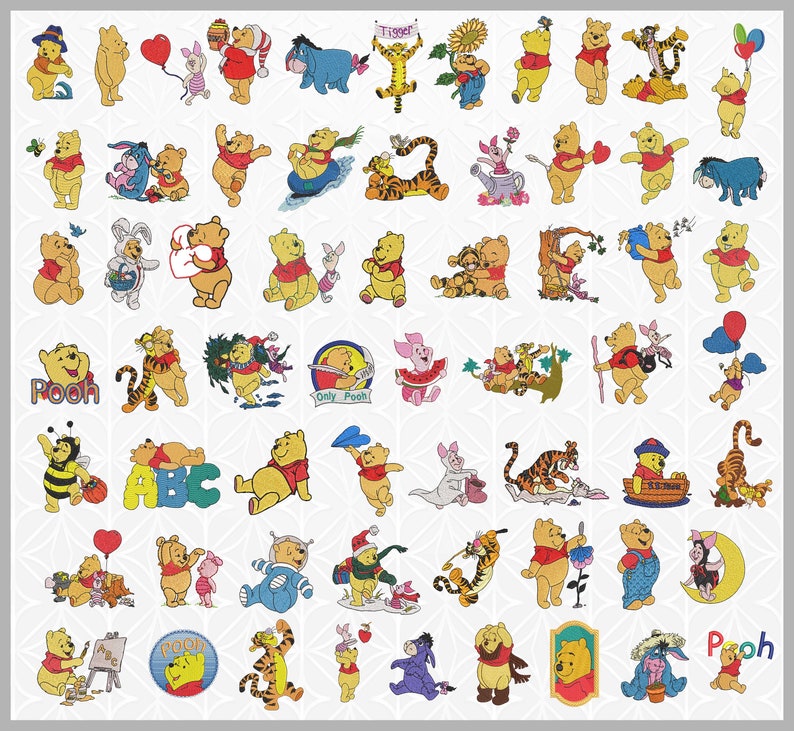 230 Winniethepooh Embroidery Designs Collection Available Etsy