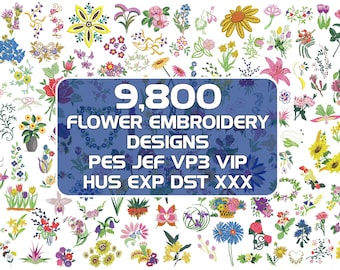 Flower Embroidery Designs: Floral Machine Embroidery (Download)