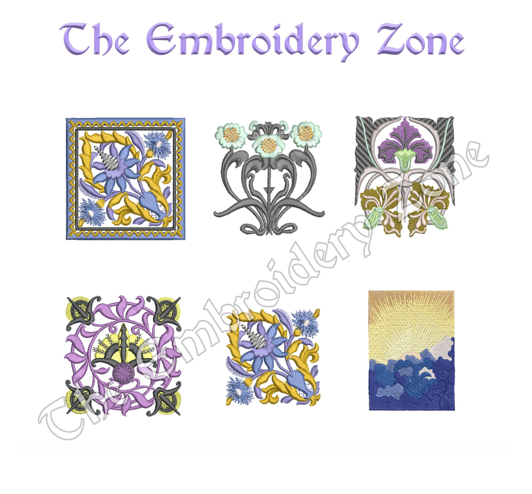Art Nouveau Collection Machine Embroidery Design Etsy