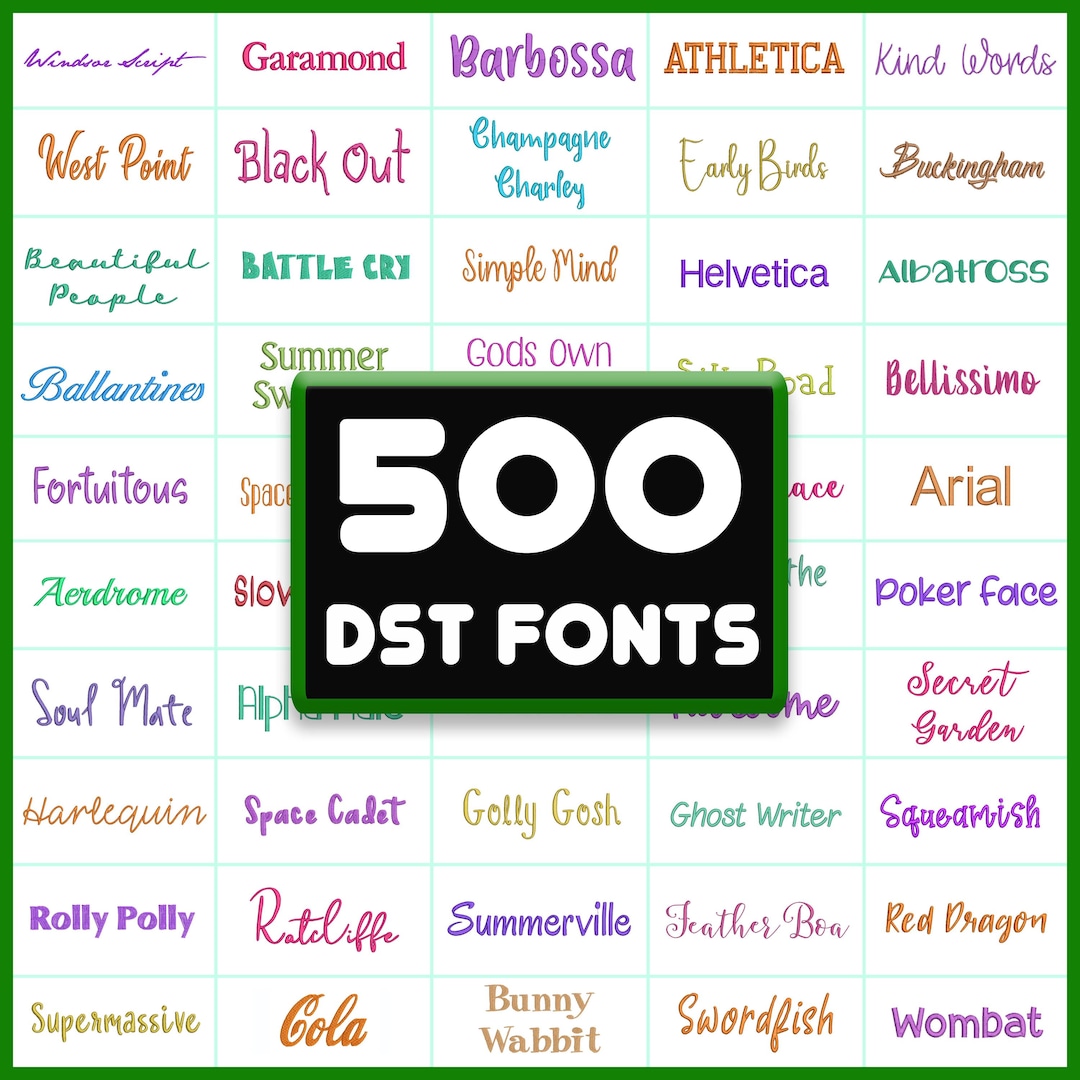 DST Embroidery Fonts: 500 Tajima Machine Bundle (1 - 3 Inch) - Etsy