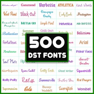 DST Embroidery Fonts: 500 Tajima Machine Bundle (1 - 3 inch)