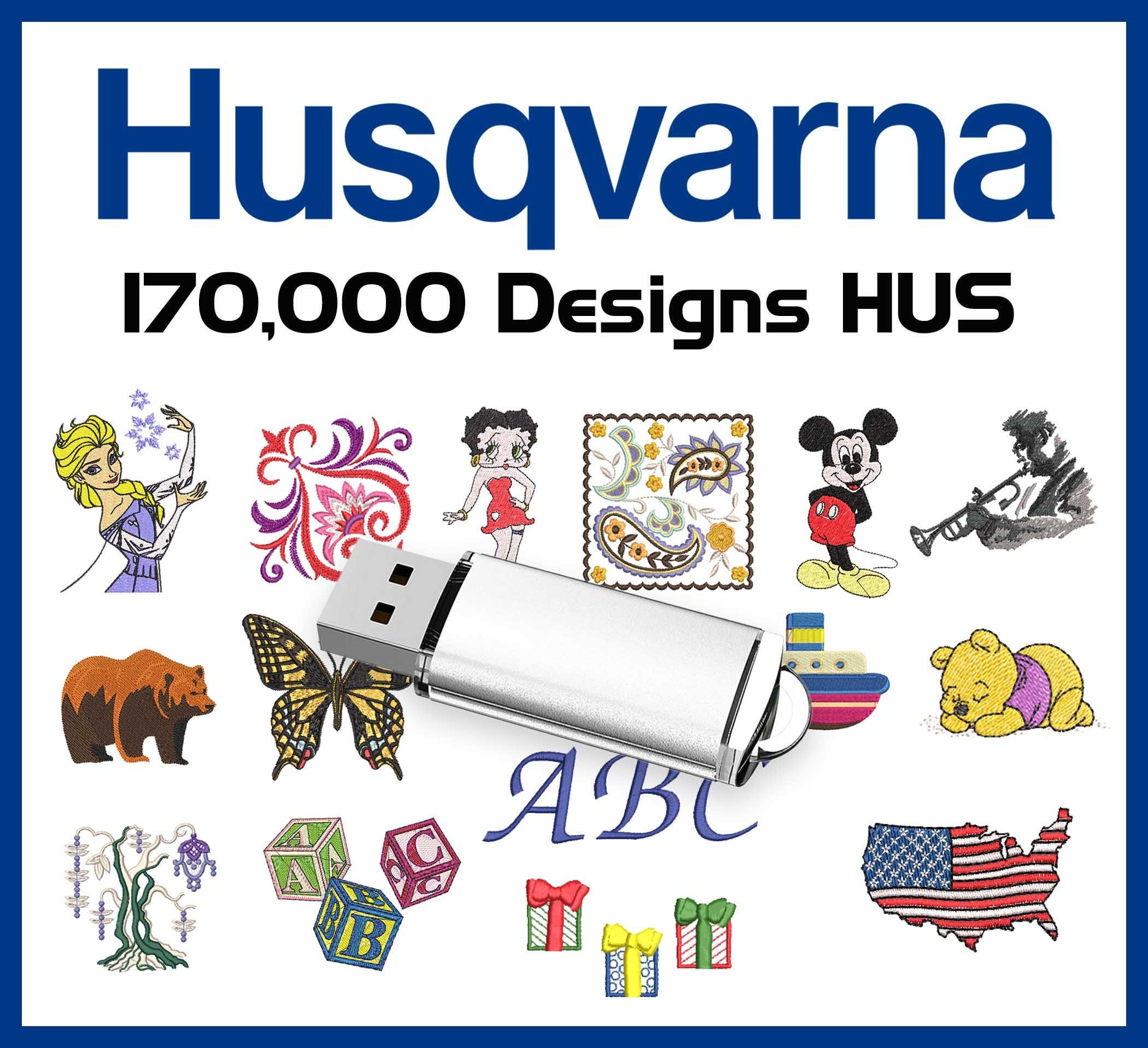 Machine Embroidery Designs Collection Husqvarna on USB Over Etsy