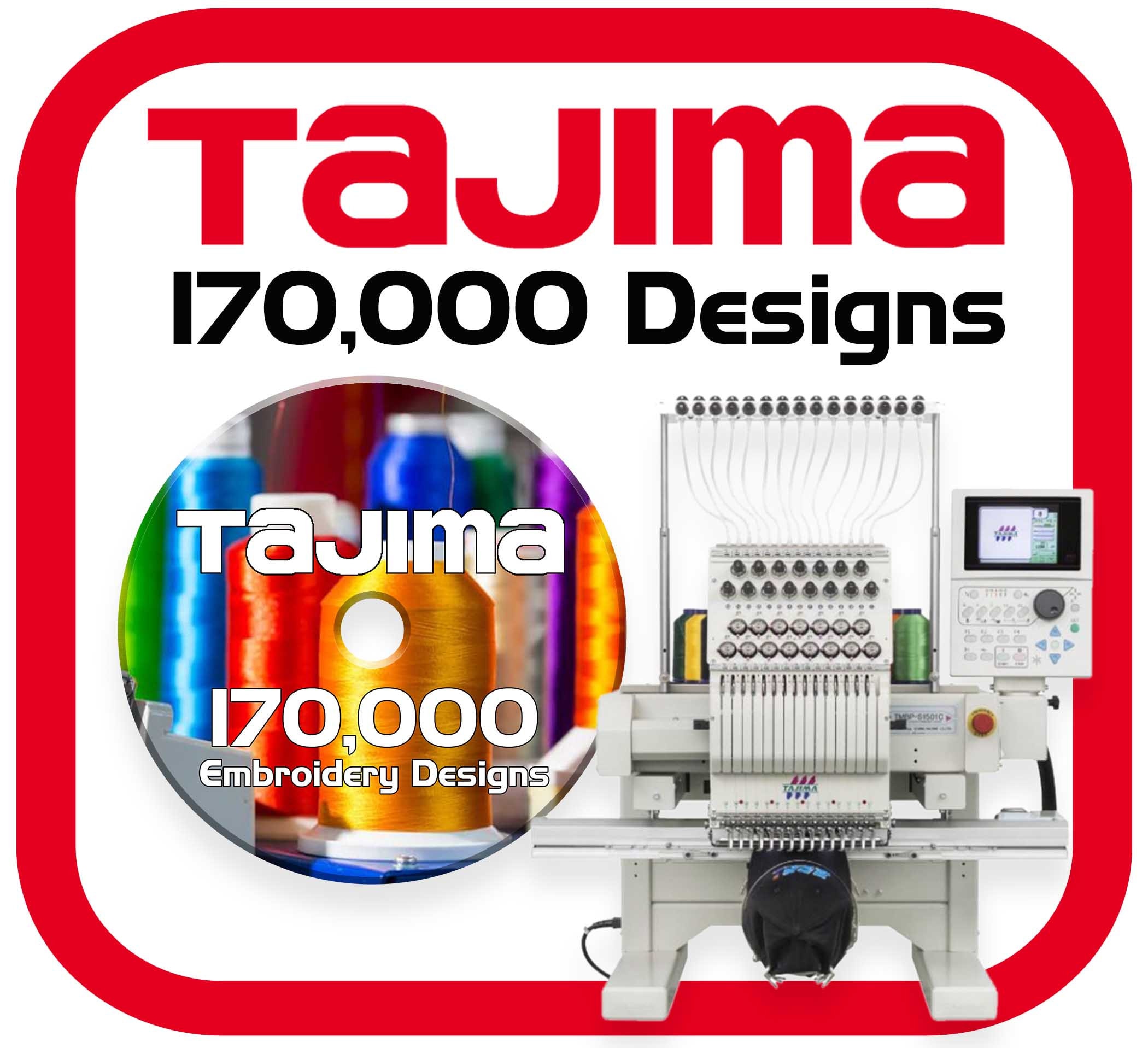 170,000 Tajima Embroidery Machine Files Collection in DST Format on DVD